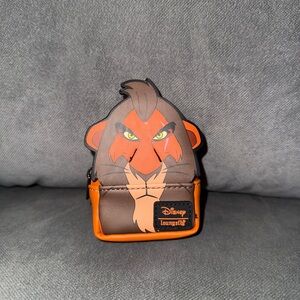 Loungefly Disney Scar Coin Purse in Brown and Orange
